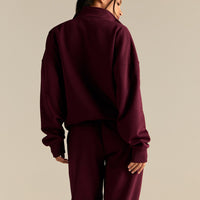 Comfort Outdoor 1/4 Zip Graphic Sweat | Merlot
