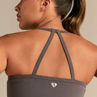 Essential Built-In Bra Crop Tank Top | Slate Grey