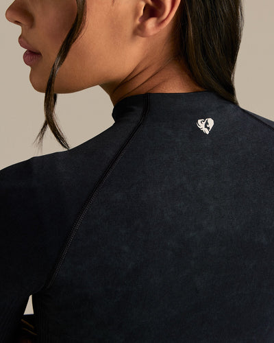 Power Long Sleeve Full Zip Jacket | Washed Black