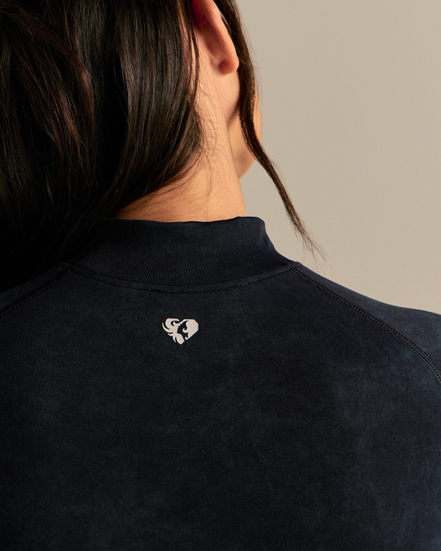 Power Mock Neck Long Sleeve Top | Washed Black