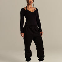 Smooth Contour Long Sleeve Reversible T-Shirt | Black