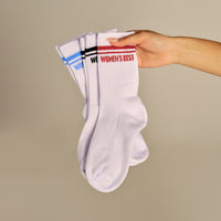 Premium Crew Stripe Socks (3PK) | True Red/Chambray Blue/Black