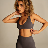 Power Reversible Twist Bra | Slate Grey