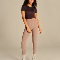 Comfort Ribbed Cropped T-Shirt | Cafe Noir