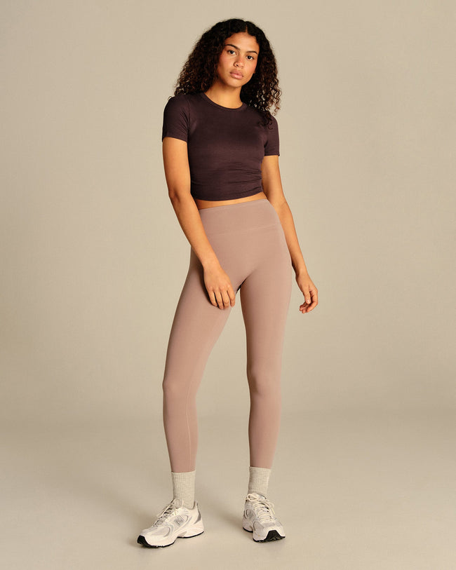 Comfort Ribbed Cropped T-Shirt | Cafe Noir