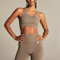 Power High Waist Shorts | Taupe Grey