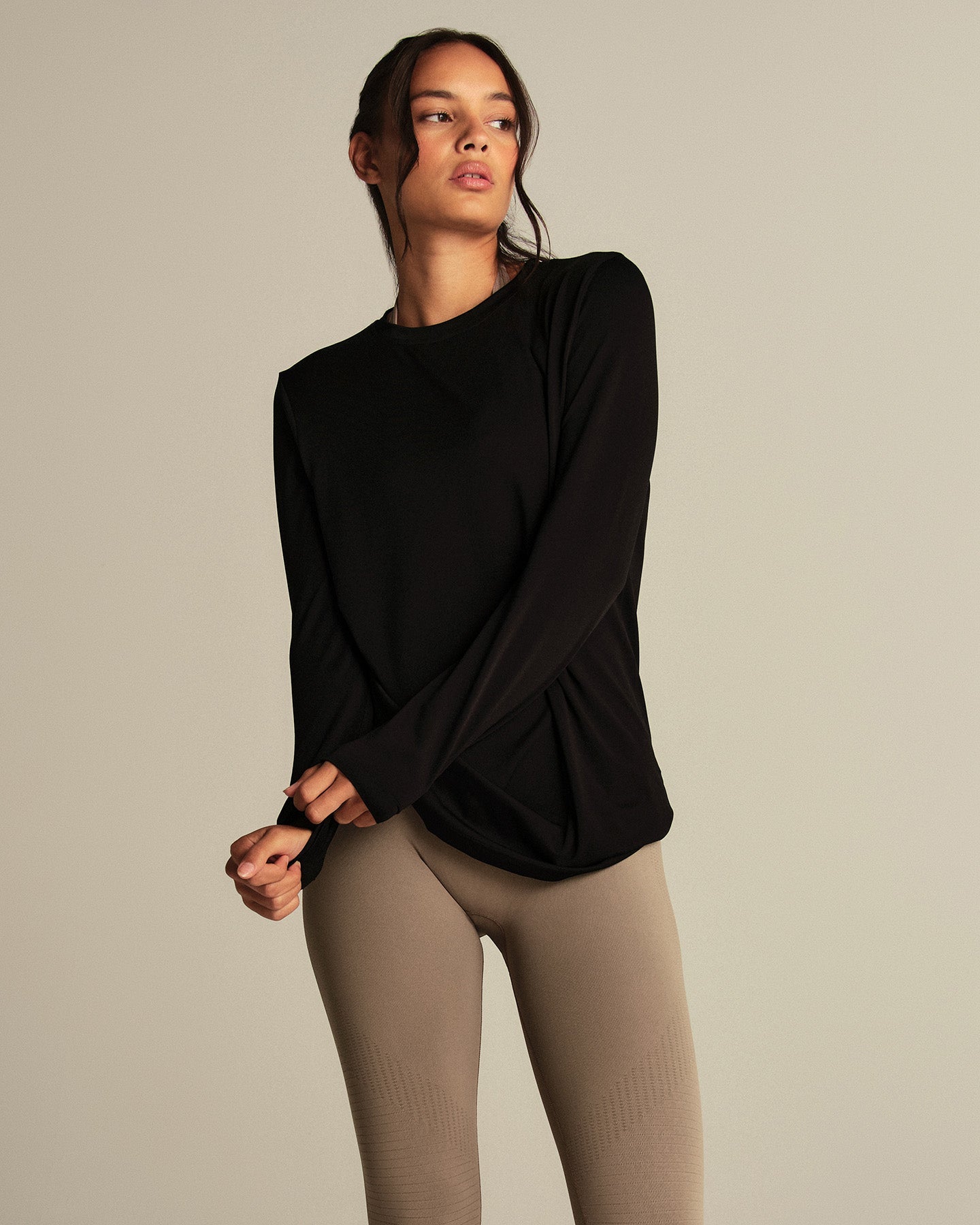 Lightweight Seamless Long Sleeve T-Shirt | Black