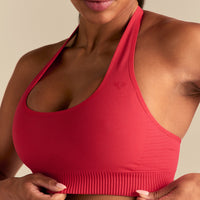 Power Halter Neck Bra | Spicy Red