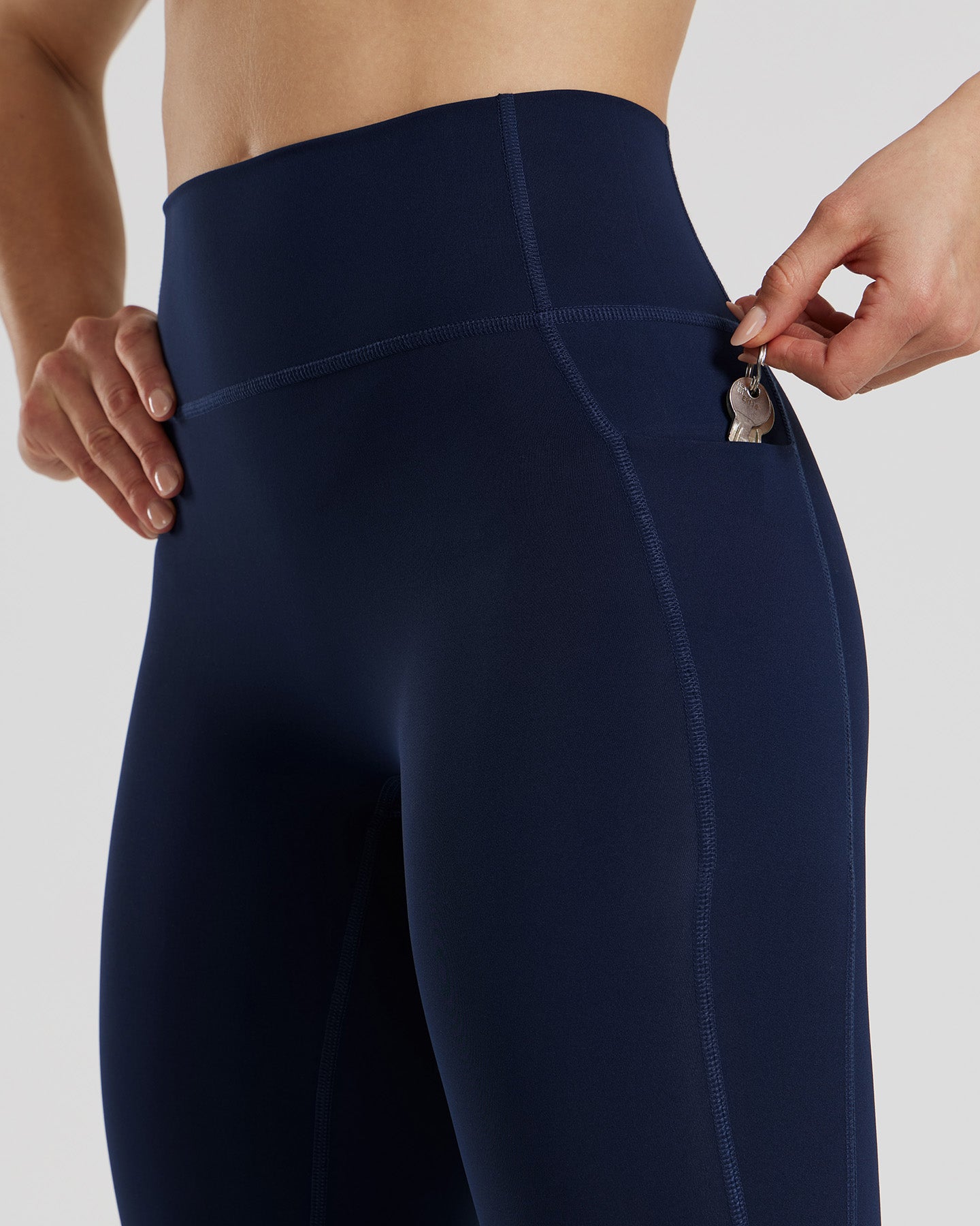 Essential High Waist Leggings with Pockets | Sapphire Blue