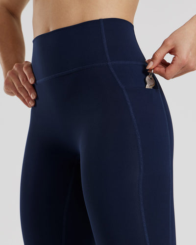 Essential High Waist Leggings with Pockets | Sapphire Blue