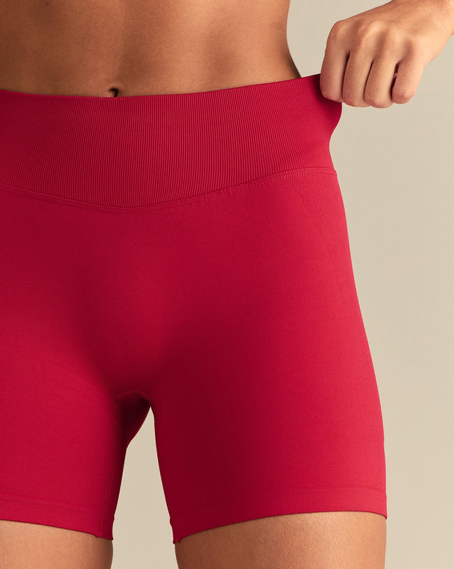 Emphasize Mid Waist 5" Shorts | Candy Apple
