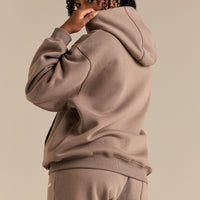 Comfort Oversized Sports Club Hoodie | Taupe Grey