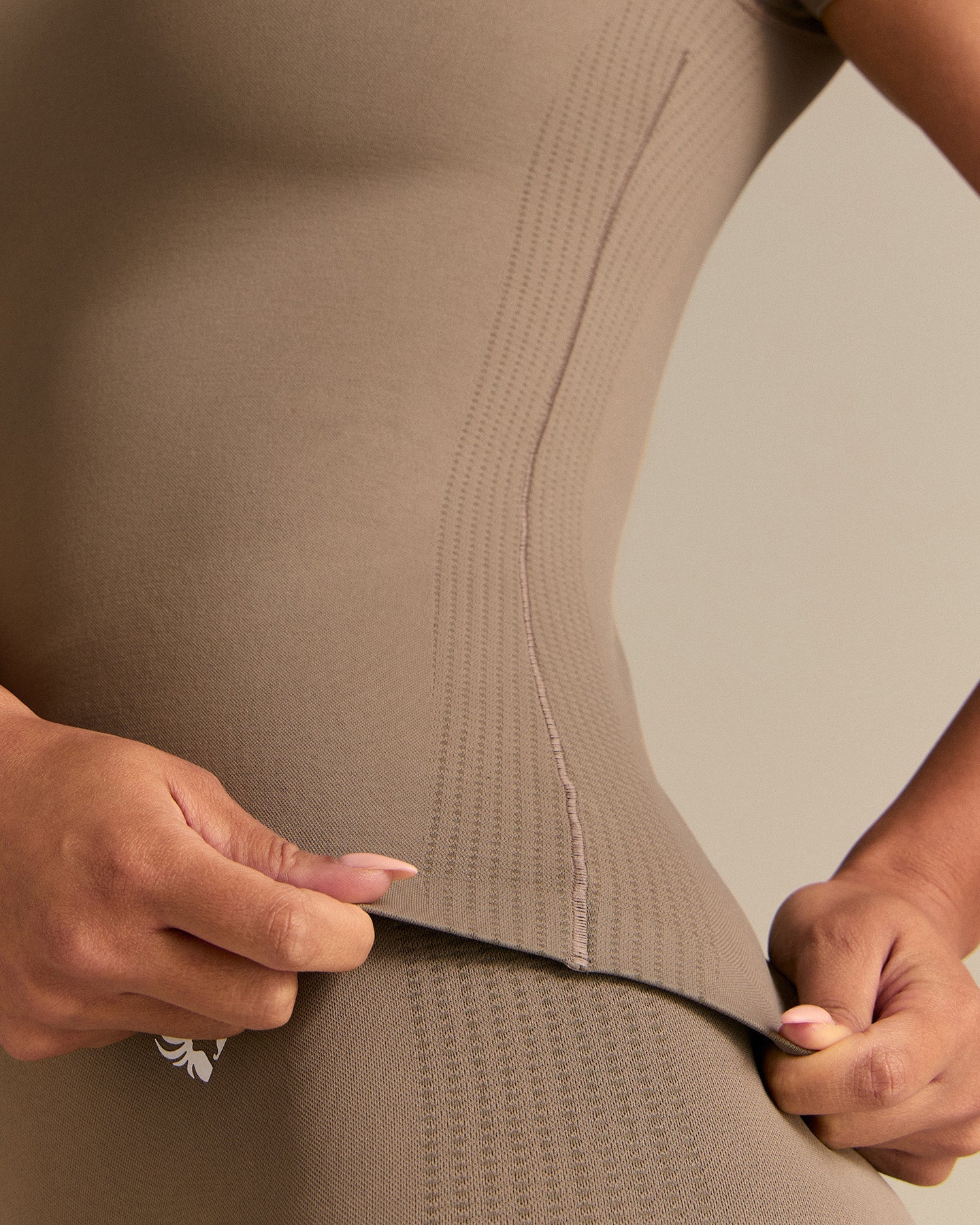 Power Short Sleeve Top | Taupe Grey