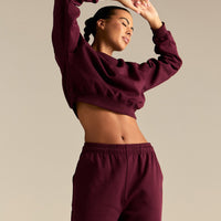 Comfort Outdoor Cropped Crew Neck | Merlot