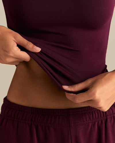 Smooth Contour Midi Short Sleeve T-Shirt | Merlot