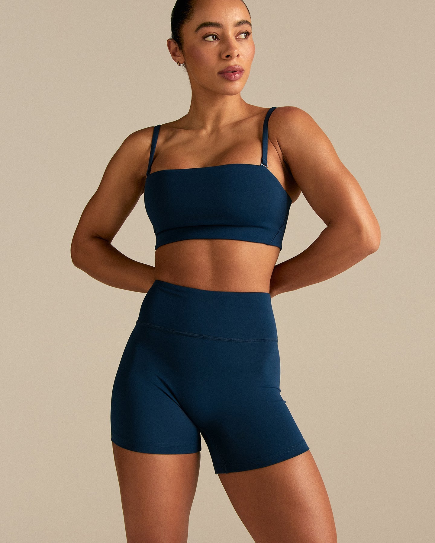 Essential High Waist Shorts | True Navy