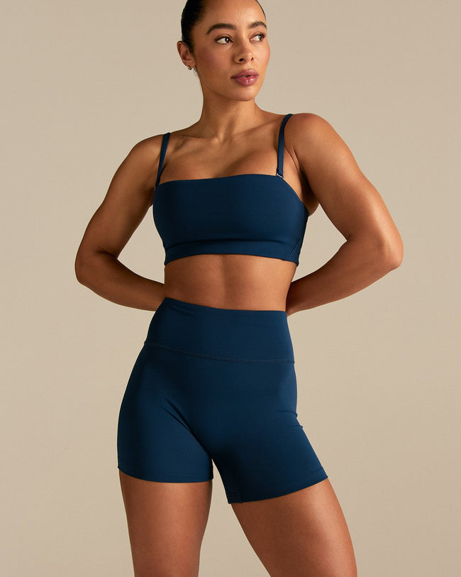 Essential High Waist Shorts | True Navy