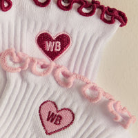 Quarter Frilly Ankle Socks (2PK) | Sweet Pink/Strawberry Kiss