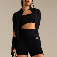 Power Long Sleeve Full Zip Jacket | Black