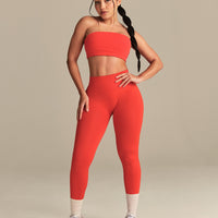 Essential Twist Back Bandeau Bra | Lava Red