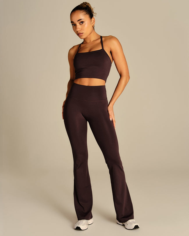 Essential High Waist Flared Leggings | Cafe Noir