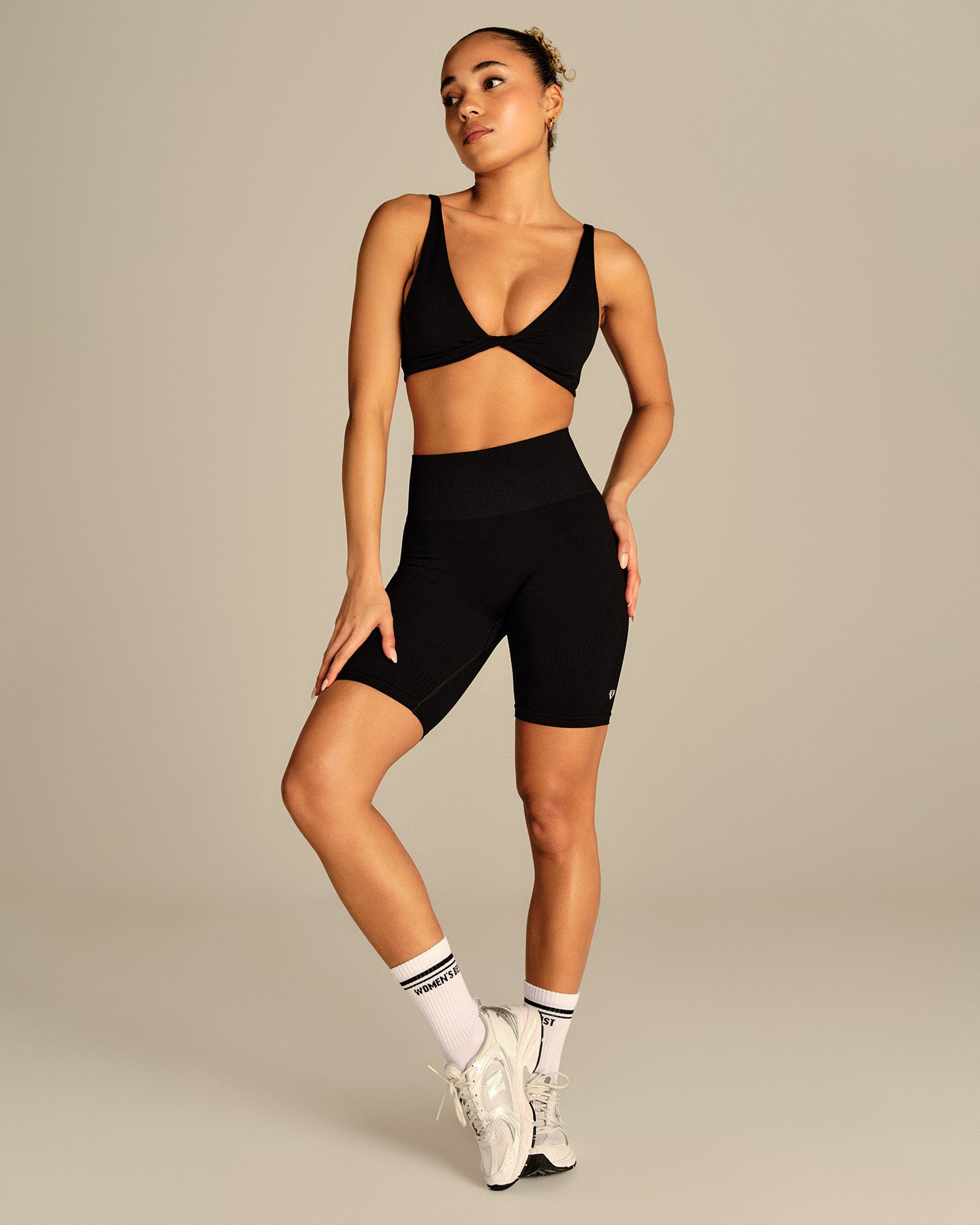 Power Enhanced High Waist Cycling Shorts | Black