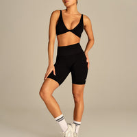 Power Enhanced High Waist Cycling Shorts | Black