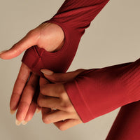 Power Long Sleeve Crop Top | True Red