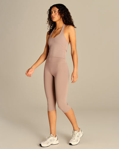 Essential Halter Tank | Mauve Taupe