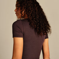 Comfort Ribbed Cropped T-Shirt | Cafe Noir