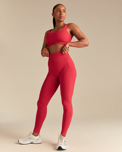 Power High Waist Leggings | Spicy Red