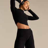 Cotton Contour Long Sleeve T-Shirt | Black