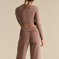 Cotton Contour Long Sleeve T-Shirt | Mocha