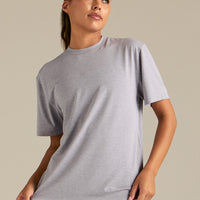 Comfort Oversized Hook Up T-Shirt | Silver Grey Marl