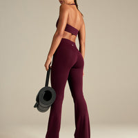 Essential High Waist Flared Leggings | Merlot