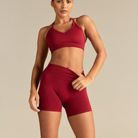 Define 2.0 High Waist Scrunch Shorts 4" | True Red