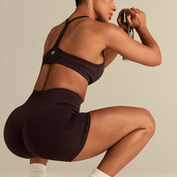 Define 2.0 High Waist Scrunch Shorts 4" | Cafe Noir