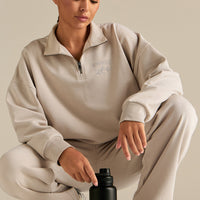 Comfort Outdoor 1/4 Zip Graphic Sweat | Stone