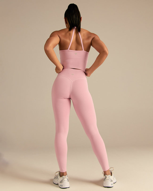 Essential Built-In Bra Crop Tank Top | Sweet Pink