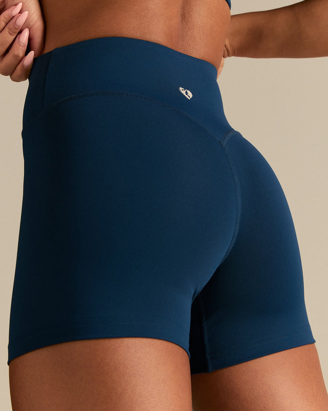 Essential High Waist Shorts | True Navy
