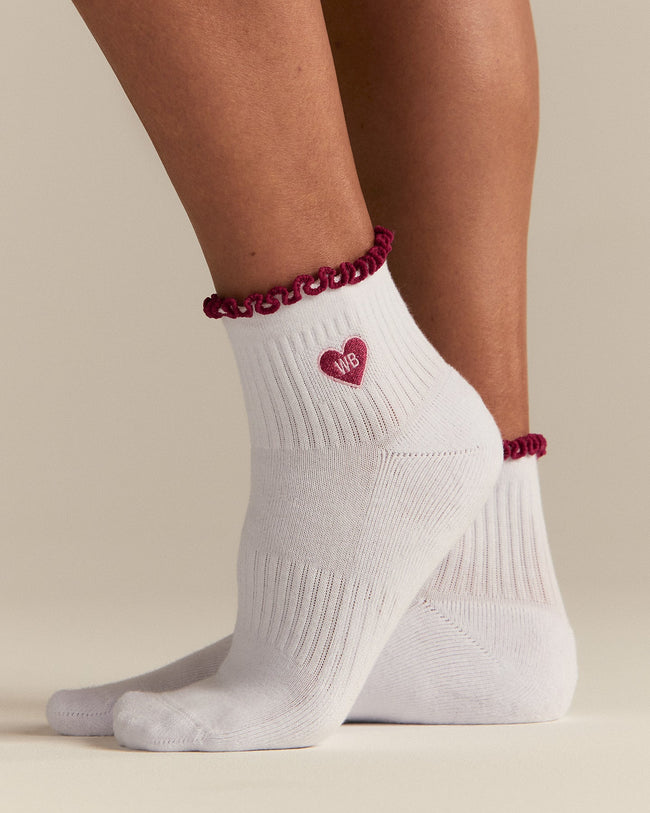 Quarter Frilly Ankle Socks (2PK) | Sweet Pink/Strawberry Kiss