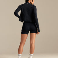 Power Long Sleeve Full Zip Jacket | Washed Black