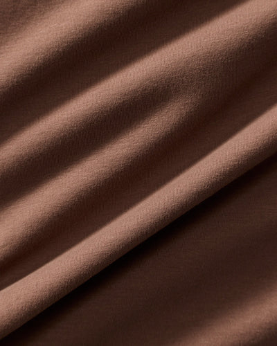 Cotton Contour Button Through Long Sleeve Top | Mocha