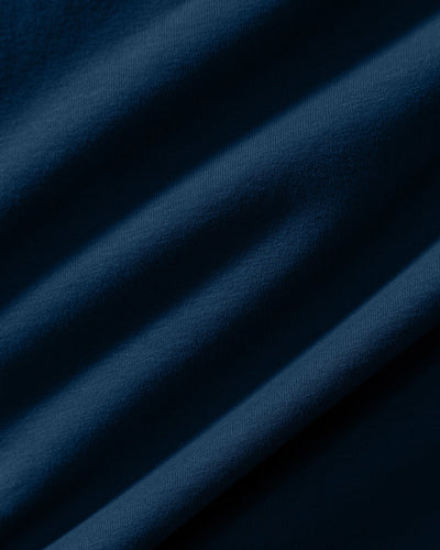 Cotton Contour Button Through Long Sleeve Top | True Navy