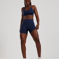 Define 2.0 High Waist Scrunch Shorts 4" | Sapphire Blue