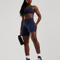 Define 2.0 High Waist Scrunch Shorts 6" | Sapphire Blue