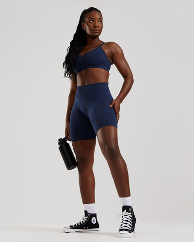 Define 2.0 High Waist Scrunch Shorts 6" | Sapphire Blue