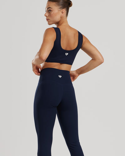 Essential High Waist Mini Flared Leggings | Sapphire Blue