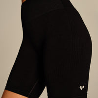 Power Enhanced High Waist Cycling Shorts | Black