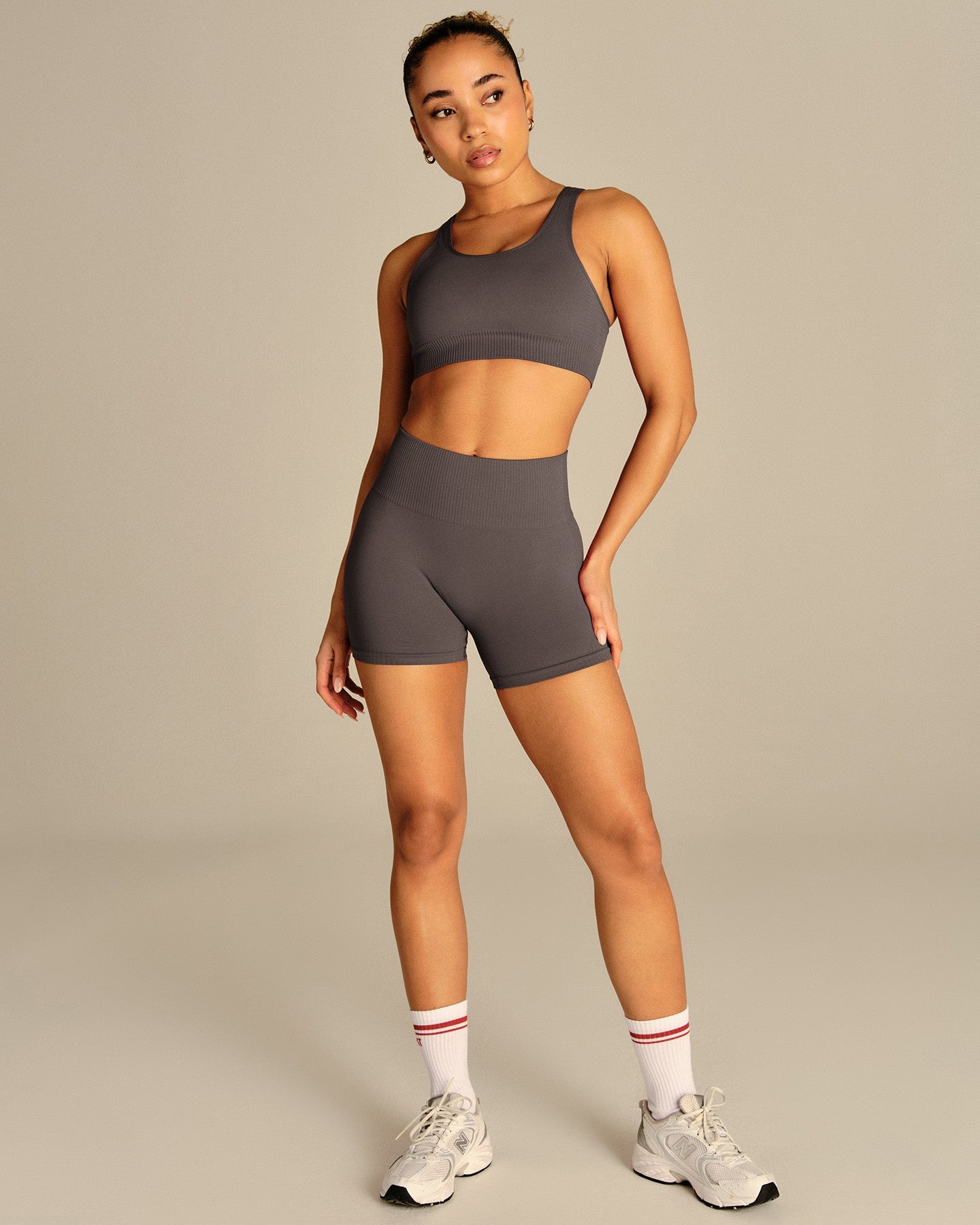 Power Enhanced High Waist Shorts | Slate Grey